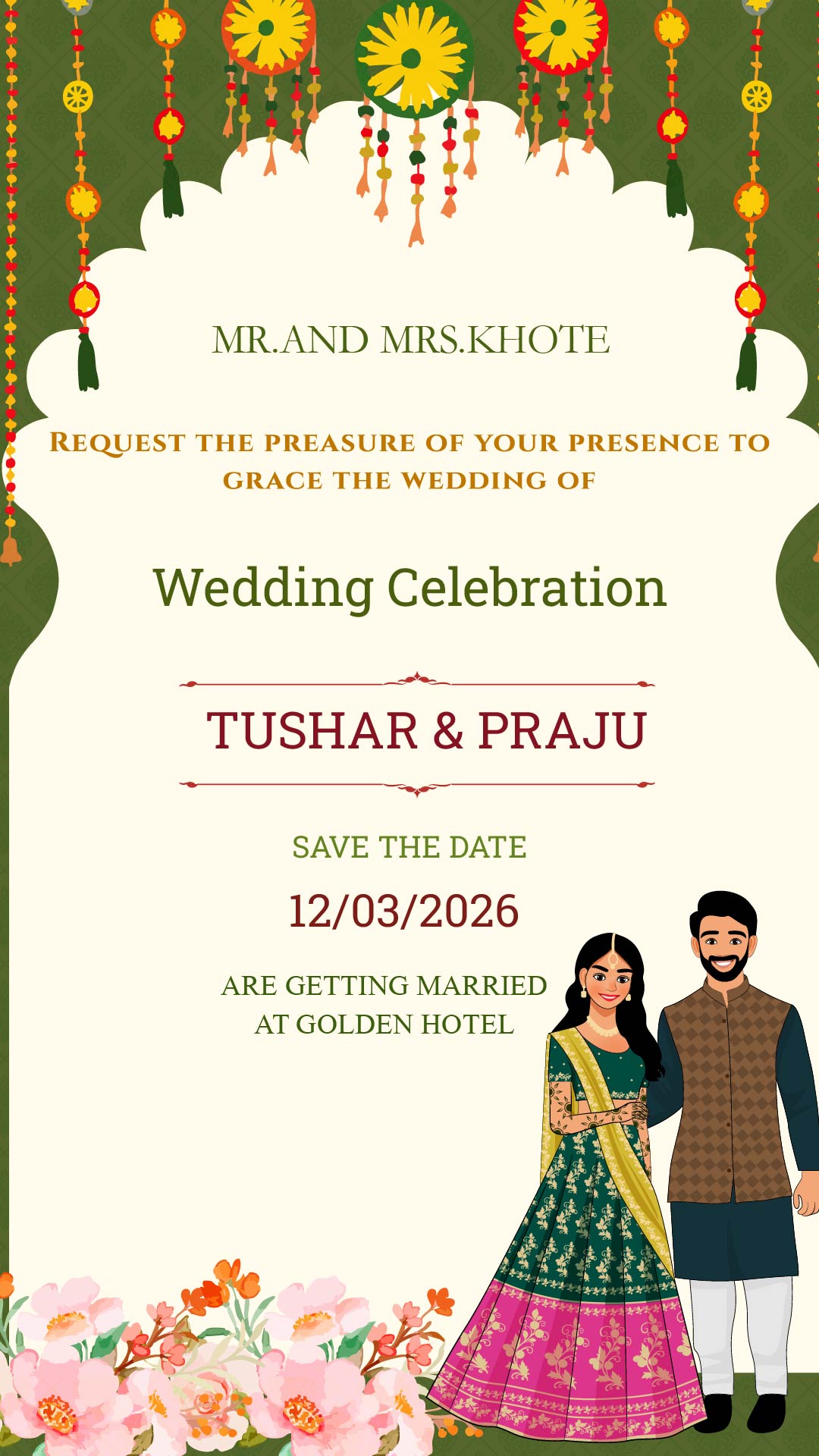 Traditional Haldi Theme Wedding Invitation Card